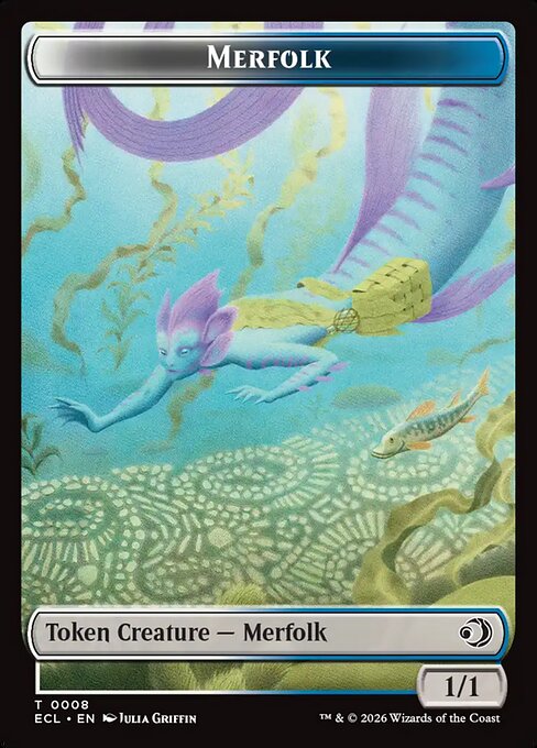 【ENG】【Foil】《マーフォーク+蟲トークン/Merfolk+Worm token》(0008/0009)[ECL]
