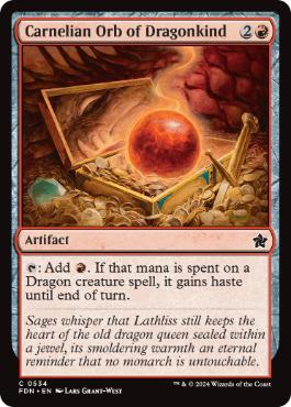 【ENG】【Foil】《カーネリアン・オーブ・オヴ・ドラゴンカインド/Carnelian Orb of Dragonkind》[FDN]