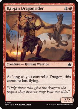 【ENG】【Foil】《カルガの竜騎兵/Kargan Dragonrider》[FDN]