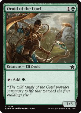 【ENG】【Foil】《僧帽地帯のドルイド/Druid of the Cowl》[FDN]