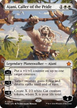 【ENG】【Foil】■ボーダーレス■《群れの統率者アジャニ/Ajani, Caller of the Pride》[FDN]