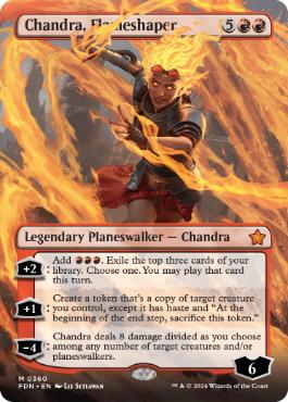 【ENG】【Foil】■ボーダーレス■《整炎師、チャンドラ/Chandra, Flameshaper》[FDN]