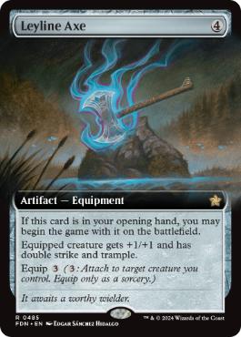 【ENG】【Foil】■拡張アート■《力線の斧/Leyline Axe》[FDN]