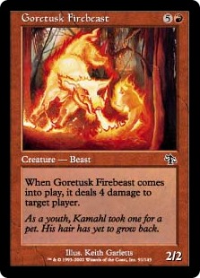 【ENG】【Foil】《血まみれ牙の炎獣/Goretusk Firebeast》[JUD]