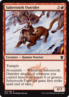 【ENG】【Foil】《剣歯虎の先導隊/Sabertooth Outrider》[DTK]