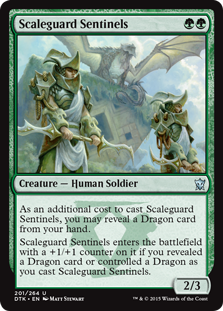 【ENG】【Foil】《鱗衛兵の歩哨/Scaleguard Sentinels》[DTK]