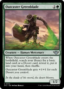 【ENG】【Foil】《荒野無頼団の緑刃/Outcaster Greenblade》[OTJ]