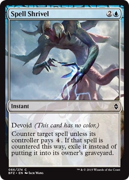 【ENG】《呪文萎れ/Spell Shrivel》[BFZ]