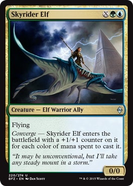 【ENG】《空乗りのエルフ/Skyrider Elf》[BFZ]