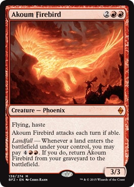 【ENG】《アクームの火の鳥/Akoum Firebird》[BFZ]