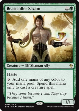 【ENG】《獣呼びの学者/Beastcaller Savant》[BFZ]