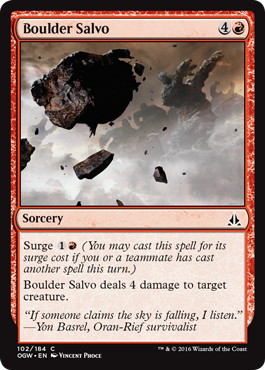 【ENG】【Foil】《巨岩投下/Boulder Salvo》[OGW]