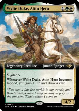 【ENG】■拡張アート■《アティインの英雄、ワイリー・デューク/Wylie Duke, Atiin Hero》[OTJ]