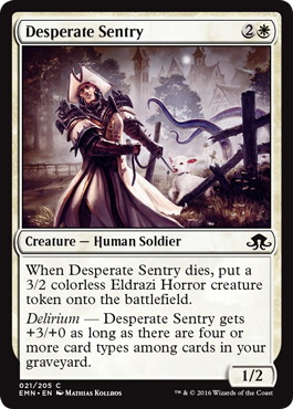 【ENG】【Foil】《捨て身の歩哨/Desperate Sentry》[EMN]