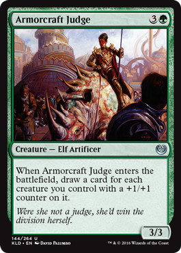 【ENG】【Foil】《鎧作りの審判者/Armorcraft Judge》[KLD]