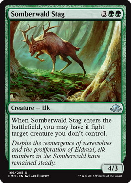 【ENG】【Foil】《ソンバーワルドの雄鹿/Somberwald Stag》[EMN]
