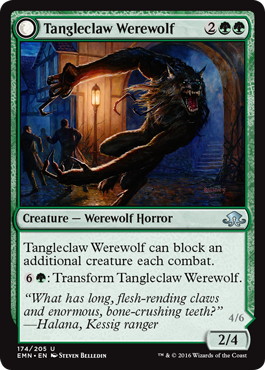 【ENG】【Foil】《絡み爪の人狼/Tangleclaw Werewolf》[EMN]