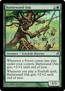 【ENG】【Foil】《戦杖の樫/Battlewand Oak》[LRW]