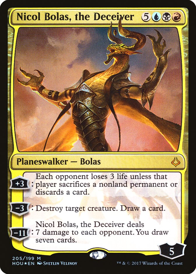 【ENG】【Foil】《欺瞞の主、ニコル・ボーラス/Nicol Bolas, the Deceiver》[HOU]
