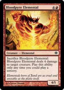 【ENG】【Foil】《血焚きの精霊/Bloodpyre Elemental》[ALA]
