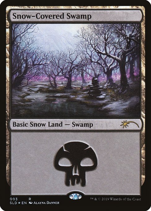 【ENG】【Foil】《冠雪の沼/Snow-Covered Swamp》(003)[Secret Lair]