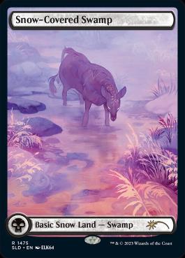 【ENG】【Foil】《冠雪の沼/Snow-Covered Swamp》(1475)[Secret Lair]
