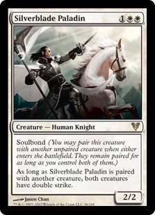 【ENG】【Foil】《銀刃の聖騎士/Silverblade Paladin》[AVR]
