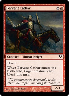 【ENG】【Foil】《熱血漢の聖戦士/Fervent Cathar》[AVR]