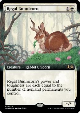 【ENG】【Foil】■拡張アート■《威厳あるバニコーン/Regal Bunnicorn》[WOE]