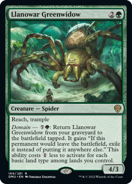 【ENG】《ラノワールの緑後家蜘蛛/Llanowar Greenwidow》[DMU]