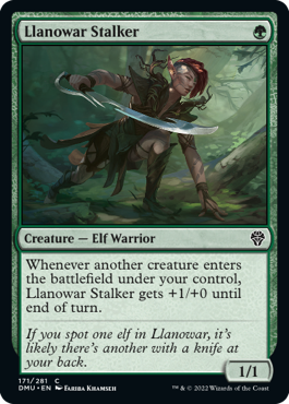 【ENG】【Foil】《ラノワールの追跡者/Llanowar Stalker》[DMU]