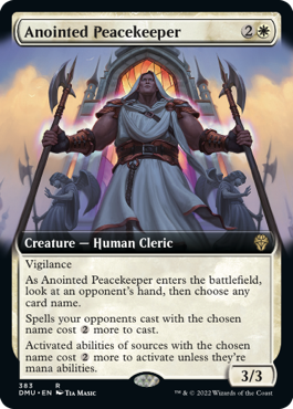 【ENG】【Foil】■拡張アート■《選定された平和の番人/Anointed Peacekeeper》[DMU]