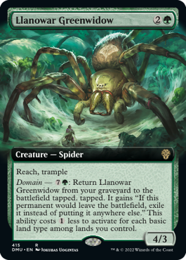 【ENG】■拡張アート■《ラノワールの緑後家蜘蛛/Llanowar Greenwidow》[DMU]
