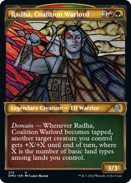 【ENG】【Foil】■ショーケース■《連合の大将軍、ラーダ/Radha, Coalition Warlord》[DMU]