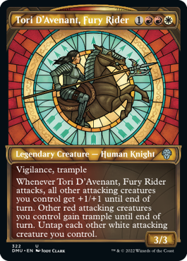 【ENG】【Foil】■ショーケース■《憤怒の乗り手、アヴナントのトーリ/Tori D'Avenant, Fury Rider》[DMU]
