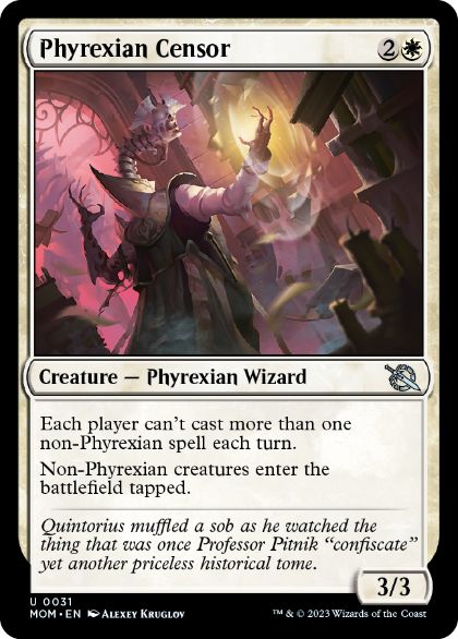【ENG】《ファイレクシアの検閲官/Phyrexian Censor》[MOM]