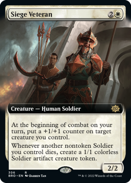 【ENG】【Foil】■拡張アート■《包囲の古参兵/Siege Veteran》[BRO]
