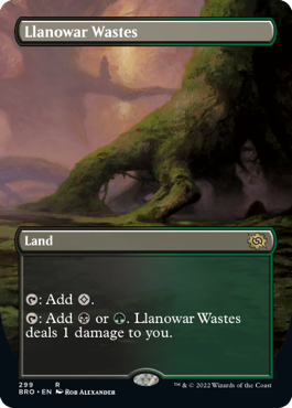 【ENG】【Foil】■ボーダーレス■《ラノワールの荒原/Llanowar Wastes》[BRO]