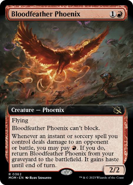 【ENG】【Foil】■拡張アート■《血羽根のフェニックス/Bloodfeather Phoenix》[MOM]
