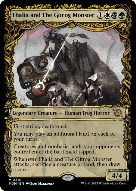【ENG】【Foil】■ショーケース■《サリアとギトラグの怪物/Thalia and The Gitrog Monster》[MOM]