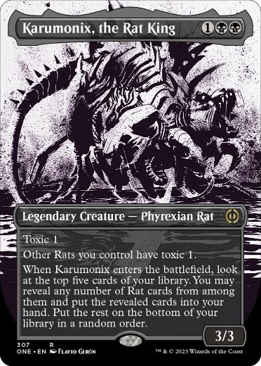 【ENG】【Foil】■ボーダーレス■《ネズミの王、カルモニクス/Karumonix, the Rat King》[ONE]