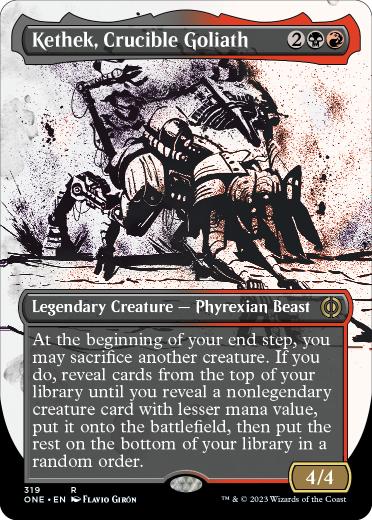 【ENG】【Foil】■ボーダーレス■《るつぼのゴライアス、ケテク/Kethek, Crucible Goliath》[ONE]