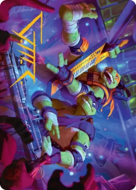 【JPN】(015)【箔押し】【アート・カード】パーティーはおまかせ、マイキーとドニー [TMT]