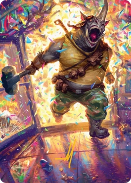 【ENG】(054)【箔押し】【アート・カード】暴れん坊のサイ、ロックステディ [TMT]