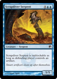 【ENG】【Foil】《屑鉄潜りの海蛇/Scrapdiver Serpent》[SOM]