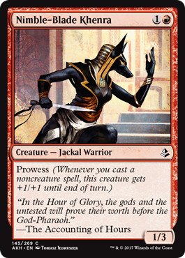 【ENG】《捷刃のケンラ/Nimble-Blade Khenra》[AKH]