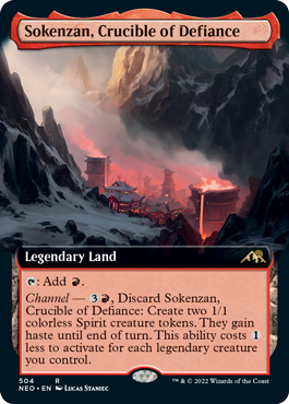 【ENG】【Foil】■拡張アート■《反逆のるつぼ、霜剣山/Sokenzan, Crucible of Defiance》[NEO]