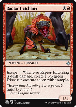 【ENG】【Foil】《猛竜の幼生/Raptor Hatchling》[XLN]
