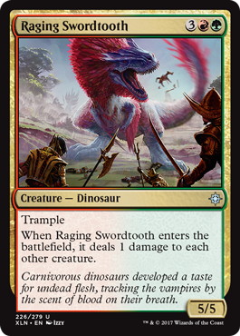 【ENG】【Foil】《怒り狂う長剣歯/Raging Swordtooth》[XLN]