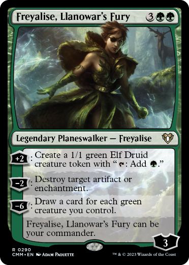 【ENG】【Foil】《ラノワールの憤激、フレイアリーズ/Freyalise, Llanowar's Fury》[CMM]
